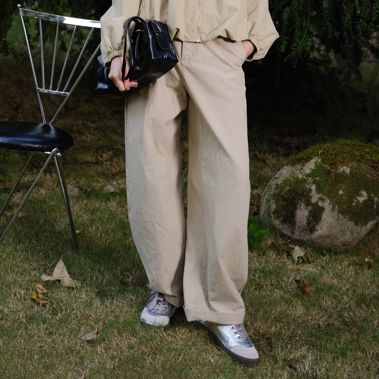 【高智新调】气质百搭卷边休闲长裤女士26春季新品高腰显瘦阔腿裤 - ZKULER折客优品出品