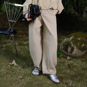 【高智新调】气质百搭卷边休闲长裤女士26春季新品高腰显瘦阔腿裤