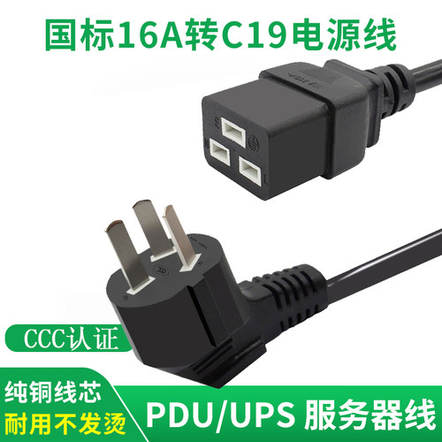 国标电源线服务器线16AC19横插