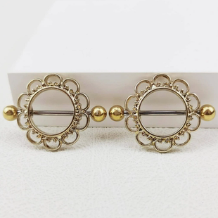 简欧美穿刺饰品花朵316医用钢防过敏钛钢男女乳链乳环乳钉乳扣