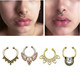 欧美穿刺饰品镶钻简约鼻钉黄金鼻夹假鼻环鼻中隔情侣无穿孔鼻环