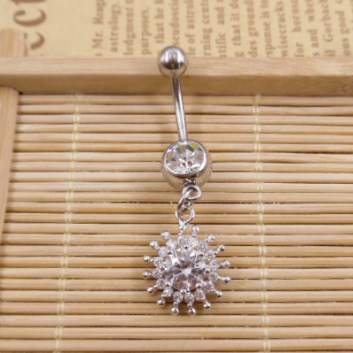 925银脐环时尚流行穿刺饰品日韩版性感美女肚脐扣防过敏款式多