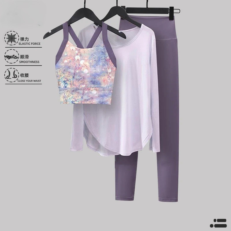 26新品瑜伽服套装女高端长袖显瘦专业跑步运动普拉提健身服春秋季