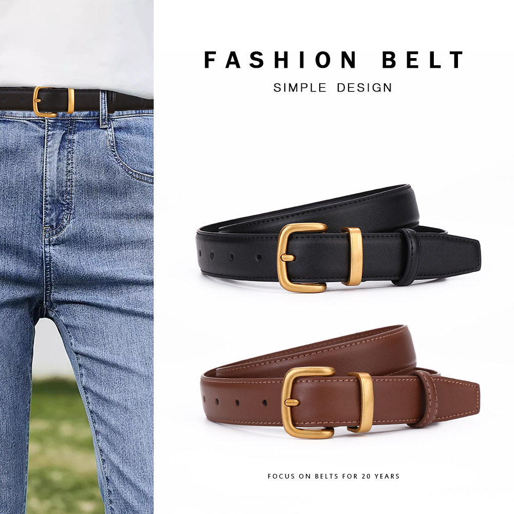 BV字皮带女百搭牛仔裤带牛皮女士腰带女款高级感商务时尚配饰belt