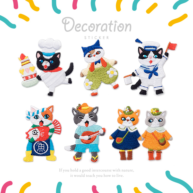 可爱刺绣猫咪个性时尚衣服diydiy