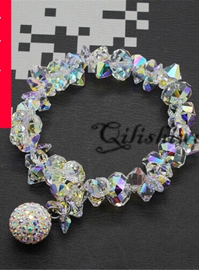 925纯银生日礼物韩国水晶手链