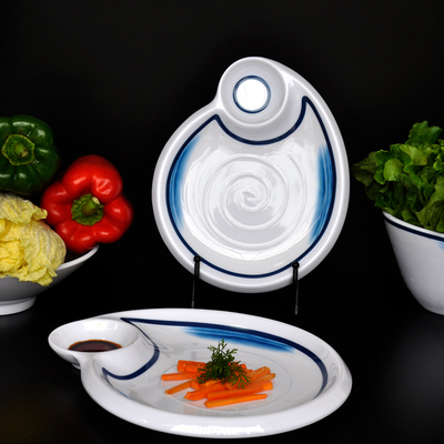 海螺碟密胺餐具ktv小吃碟塑料冷菜碟子凉菜盘子小蝶盘薯条盘商用
