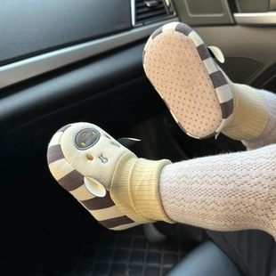 婴儿鞋 袜新生儿宝宝防掉卡通布鞋 1岁棉 6到12个月软底鞋 春秋款