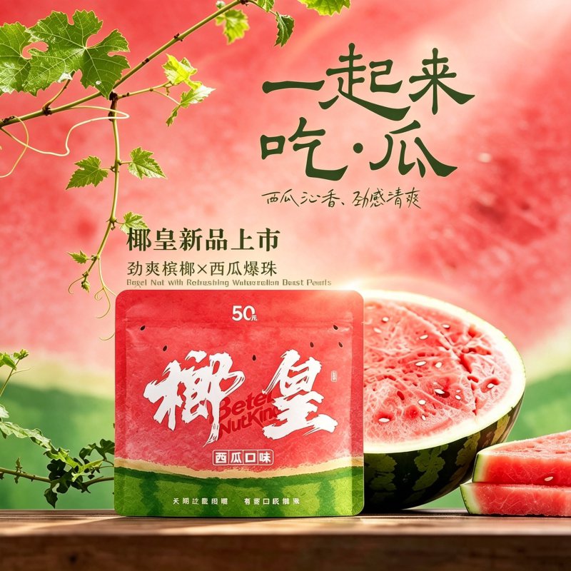 榔皇槟榔新款乌龙茶爆珠+茉莉花香爆珠巴扎黑网红槟榔哈密瓜虫草