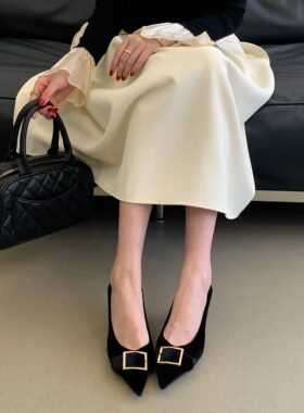 2026秋新款欧美时尚高跟鞋女甜美仙女风女尖头气质细跟小众单鞋