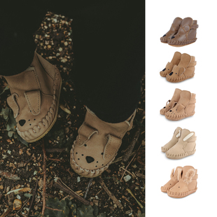 24FW现货荷兰Donsje儿童学步短靴加绒软底真皮考拉婴儿步前鞋