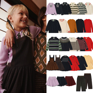 5Z 25AW丹麦FUB儿童针织衫连衣裙POLO衫条纹打底圆领长袖毛衣