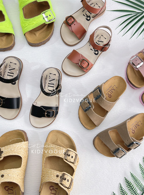 5Z 清仓特价 24SS西班牙 LMDI 儿童凉鞋沙滩勃肯拖鞋露趾复古真皮