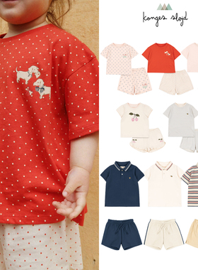 26SS新款丹麦Konges Slojd KS 儿童短袖短裤POLO衫套装可爱休闲