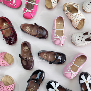 芭蕾饼干公主鞋 凉鞋 漆皮黑T 25SS现货意大利Pepe儿童手工皮鞋 55Z