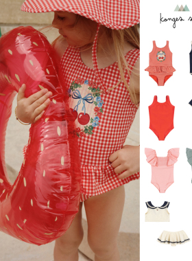 5Z  25SS丹麦Konges Slojd KS儿童泳衣连体可爱甜美分体速干