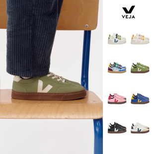 25AW新款法国VEJA儿童板鞋德训靴真皮休闲鞋复古小白鞋双贴拼色