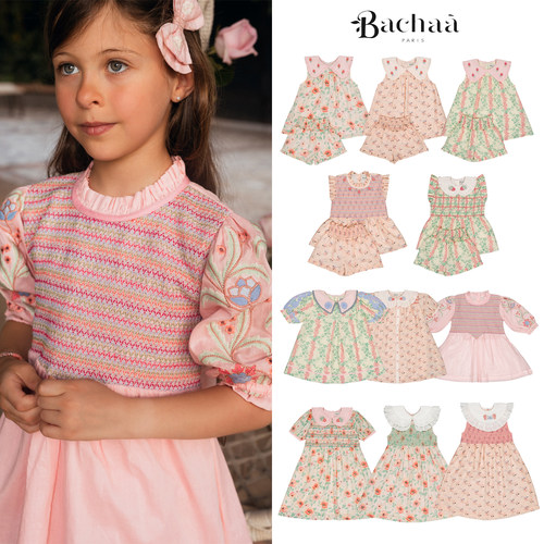 法式碎花娃娃领连衣裙