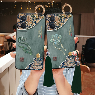 适用真我立体浮雕如意腕带手机壳