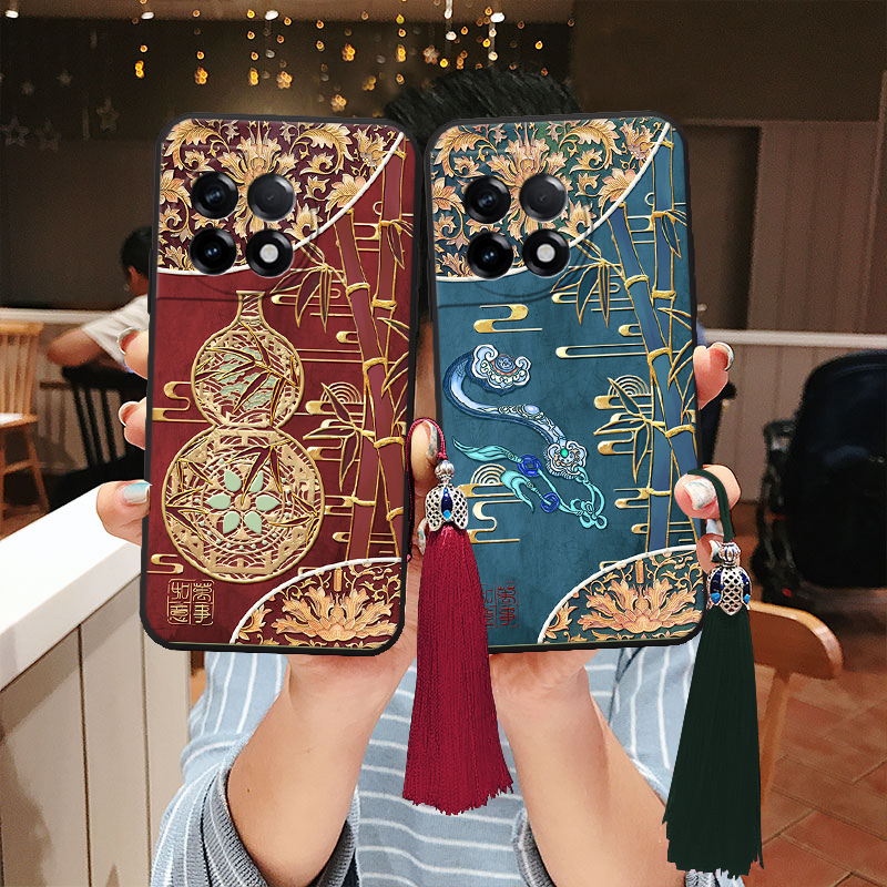 适用oneplus一加立体浮雕1+ace6竹子pro平安3v手机壳15高级感13过年ace5如意7至尊8老人9喜庆气质t婆婆11硅胶