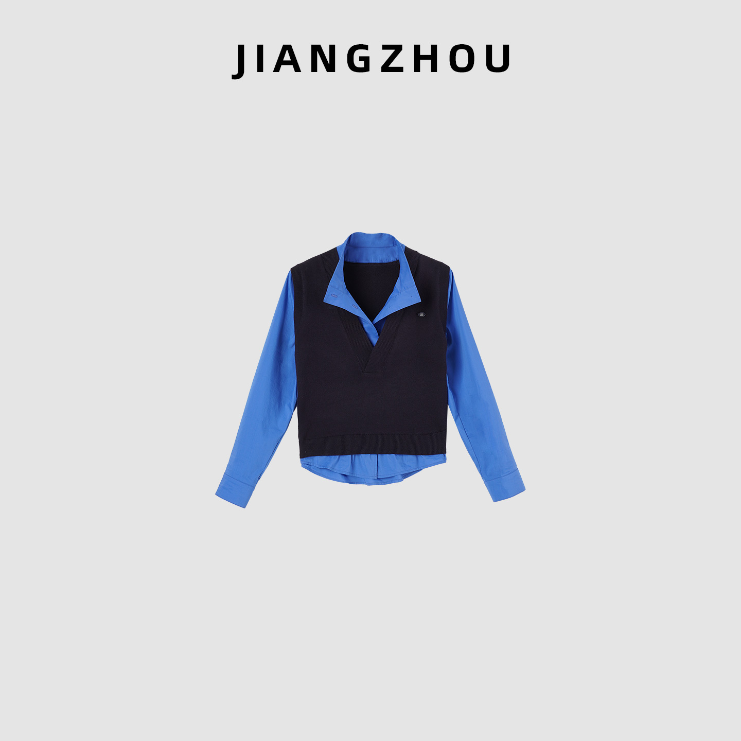 江洲JIANGZ马甲针织背心女假两件