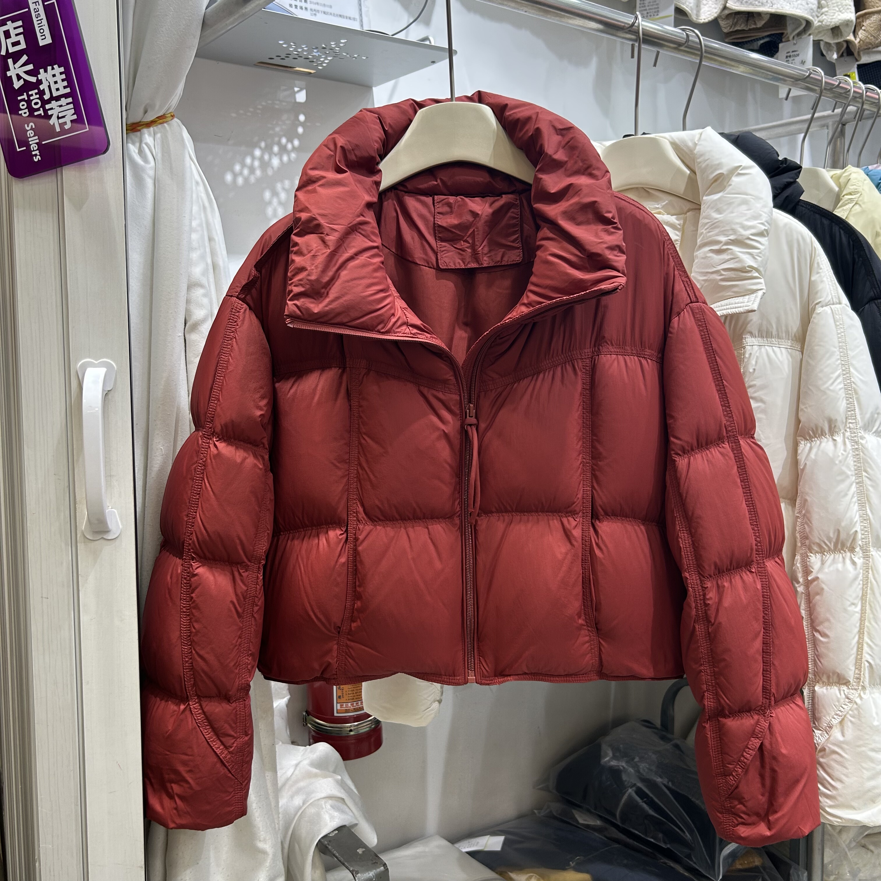 韩系立领方块长袖羽绒服女2025冬季宽松显瘦90白鸭绒面包休闲外套