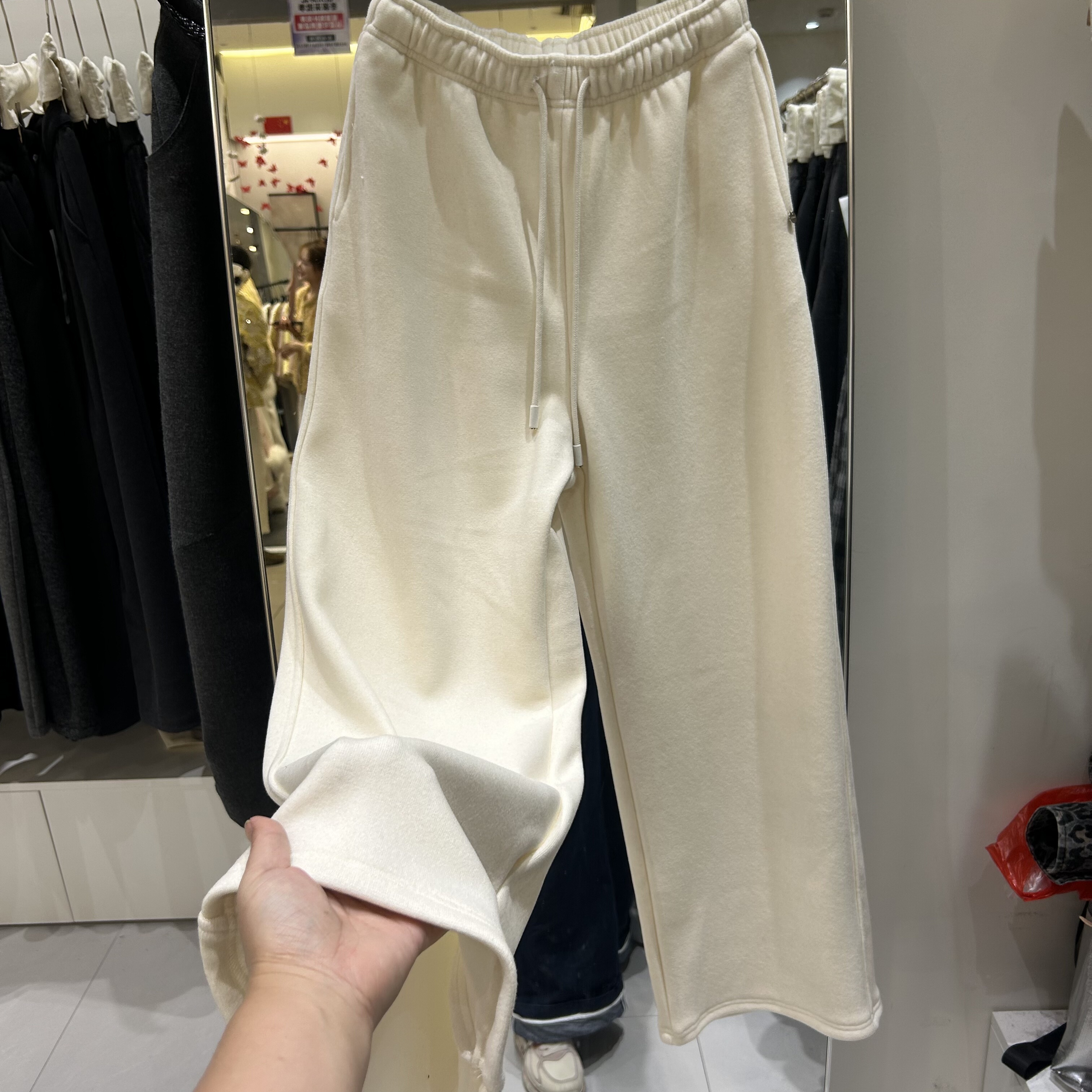 2025冬季新款高腰百搭显瘦加绒休闲裤女长裤垂感阔腿裤直筒拖地裤