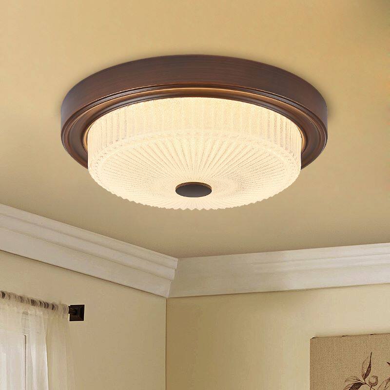 美式吸顶灯圆形led卧室过道阳台门厅欧式复古简约餐厅房间吸顶灯