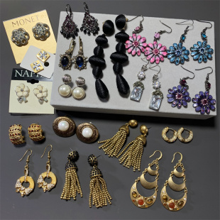 Vintage中古MONET NAPIER CAROLEE ARTIN打标孤品耳环 B19