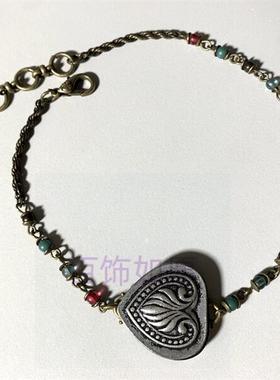 LK打标爱心复古项链choker