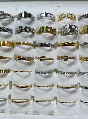 高保色素金款 日常叠戴好搭配 通勤气质百搭指环戒指女孤品合集