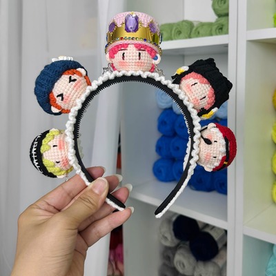 手工毛线钩织龙造型鸡涌发箍