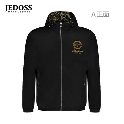 JEDOSS/爵迪斯男装秋冬专柜新款烫金烫钻两面穿夹克外套BZ187