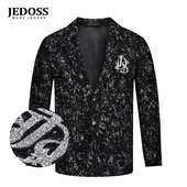 秋冬专柜新款 JEDOSS 爵迪斯男装 双纺织满印星河单西西服PZ127