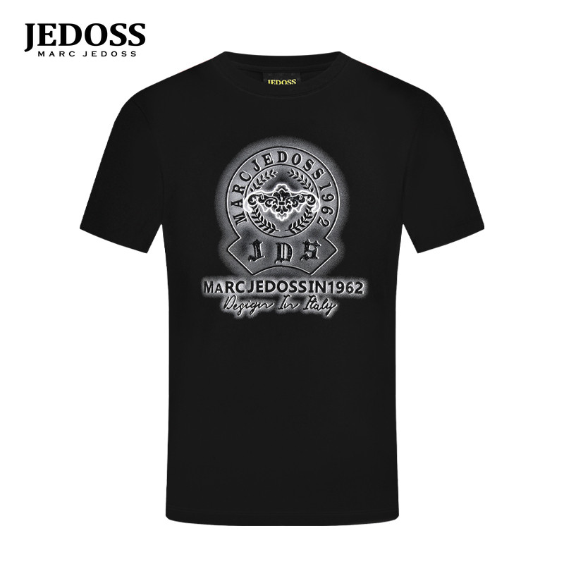 JEDOSS/爵迪斯男装初春专柜新款荧光LOGO印花修身短袖T恤111