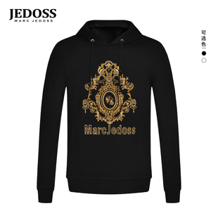 JEDOSS/爵迪斯男装秋季专柜新款欧式金线刺绣连帽卫衣薄款066