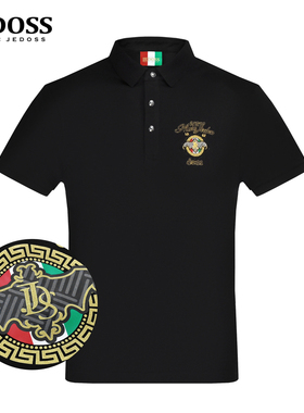 JEDOSS/爵迪斯男装2025春夏新款经典LOGO炫彩刺绣短袖POLO衫AM121