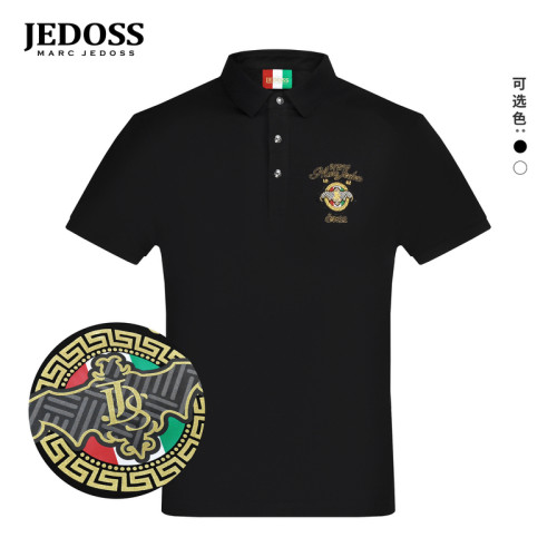 JEDOSS/爵迪斯男装春夏新款经典LOGO炫彩刺绣短袖POLO衫AM121
