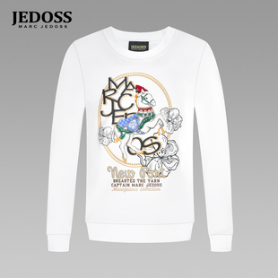 JEDOSS/爵迪斯男装2025秋季专柜新款骏马绒感胶印套头卫衣B0294