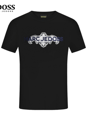 JEDOSS/爵迪斯男装2026春季新款字母LOGO立体荧光胶印短袖T恤009