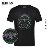 爵迪斯男装 春夏专柜新款 LOGO炫彩烫钻修身 JEDOSS 短袖 T恤166
