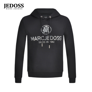 银色字母烫钻套头连帽卫衣T0003BS 秋冬新款 JEDOSS 爵迪斯男装