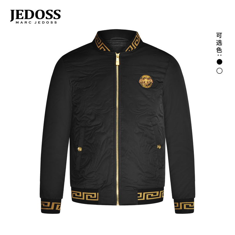 JEDOSS/爵迪斯男装2025秋冬专柜新款满烫钻绗缝刺绣夹棉夹克JC170