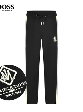 JEDOSS/爵迪斯男装2025秋冬专柜新款字母刺绣织带针织库长裤JF828