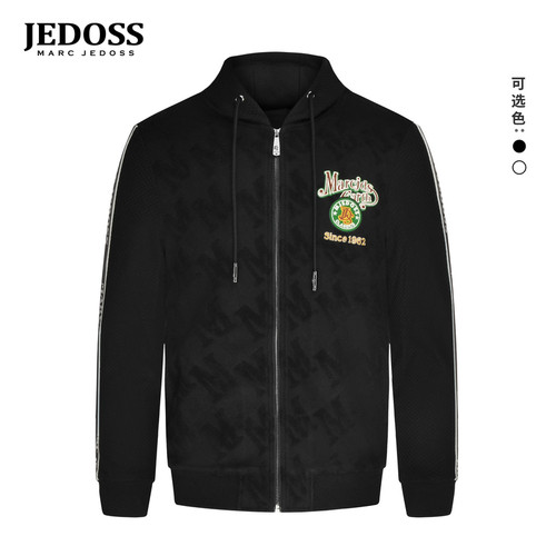JEDOSS/爵迪斯男装2025秋冬专柜新款字母章仔刺绣针织外套潮MG830