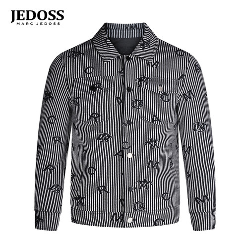 JEDOSS/爵迪斯男装秋冬专柜新款满章仔提花条纹针织夹克B0177