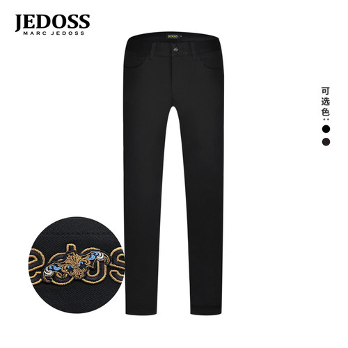 JEDOSS/爵迪斯男装秋冬专柜新款简约字母刺绣休闲裤长裤XM150