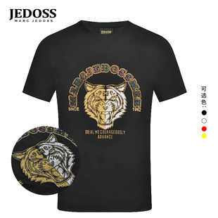 国潮烫钻印花短袖 JEDOSS 爵迪斯夏季 专柜同款 刺绣T恤S827 男士