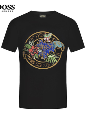 JEDOSS/爵迪斯男装夏季新款经典LOGO烫钻印花短袖T恤T0001AM