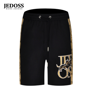 JEDOSS/爵迪斯男装2025夏季专柜新款提花刺绣织带针织中裤JF831